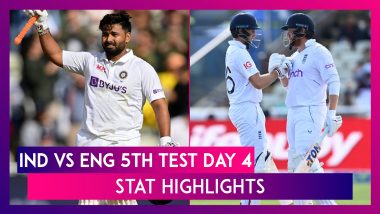IND vs ENG 5th Test Day 4 Stat Highlights: England Close In on Victory